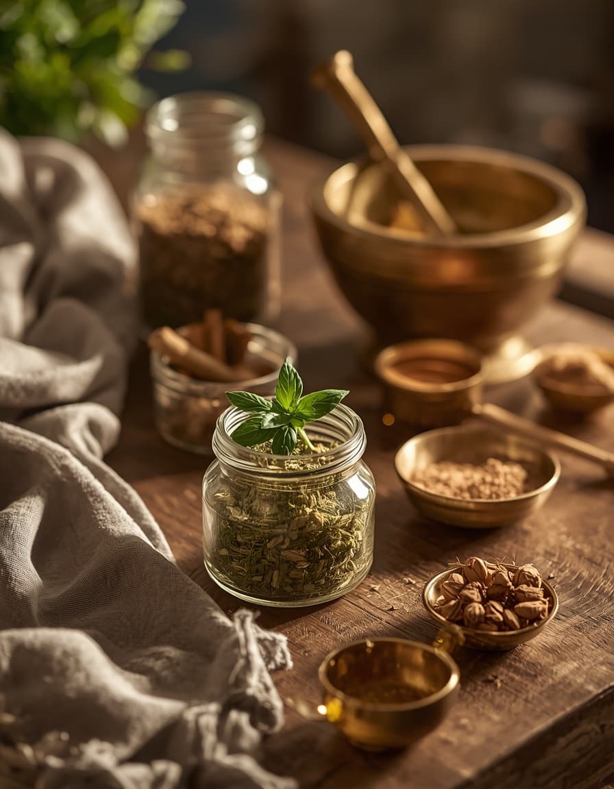 Fresh herbal preparations used in Ayurvedic therapies