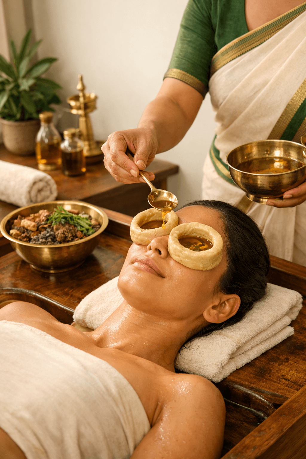 Netra Tarpana therapy at Sanyom Ayurveda